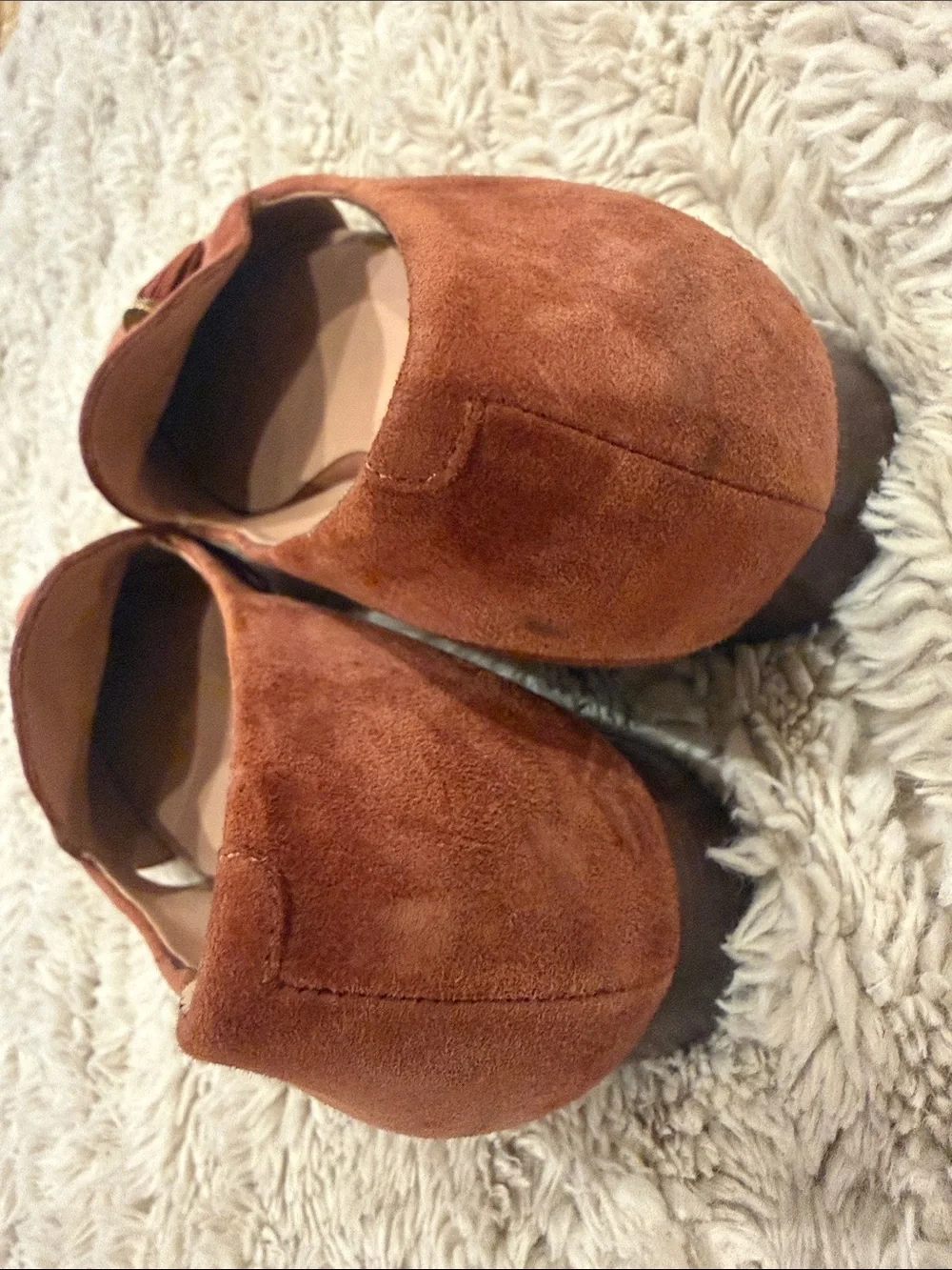 Cole Haan Rust Suede Pointed Tassel Loafers